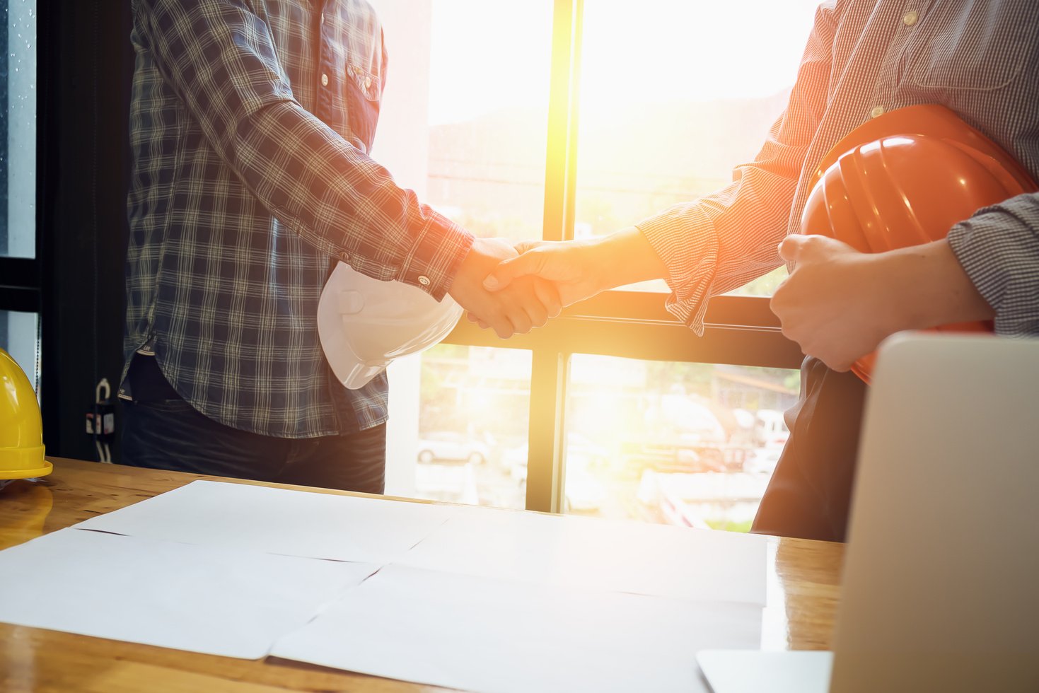 Handshake Between Engineers 